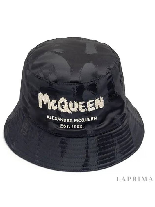 Graffiti Logo Bucket Hat Black - ALEXANDER MCQUEEN - BALAAN 2