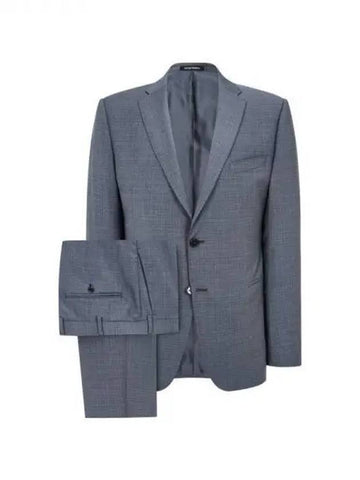 Men s micro check pattern wool suit dark navy 270202 - EMPORIO ARMANI - BALAAN 1