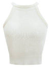 Runway Mugung Crochet Knit Halter Sleeveless Ivory - ULKIN - BALAAN 2