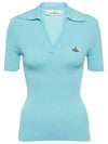 Marina Polo Knit Top Blue - VIVIENNE WESTWOOD - BALAAN 2