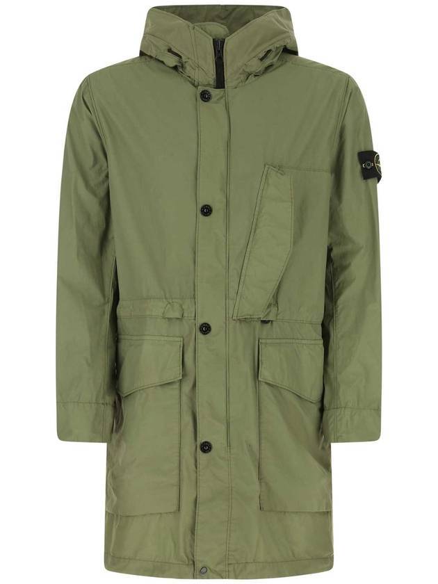 Naslan Light Watro Garment Dyed Parka Green - STONE ISLAND - BALAAN 1