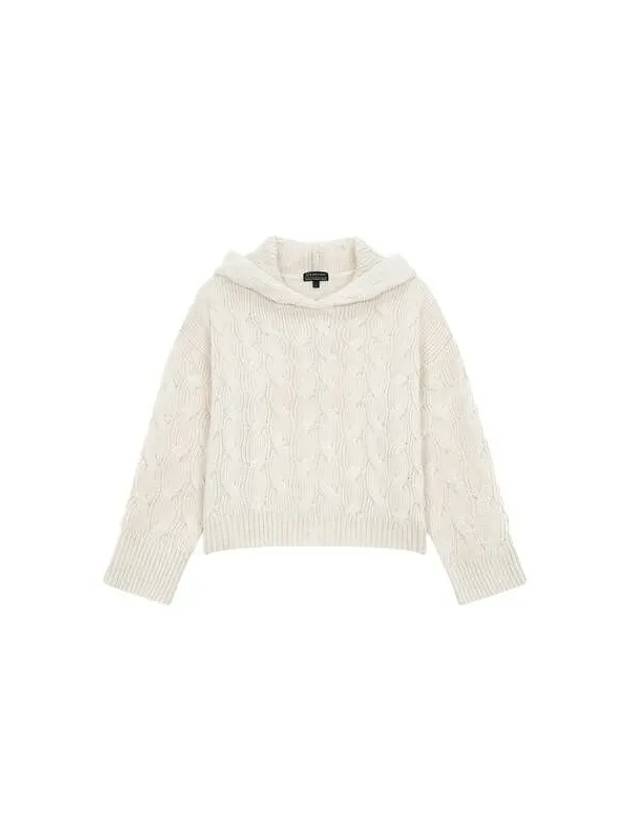 Women s Cable Knit Hooded Pullover Light Beige 271059 - ARMANI EXCHANGE - BALAAN 1