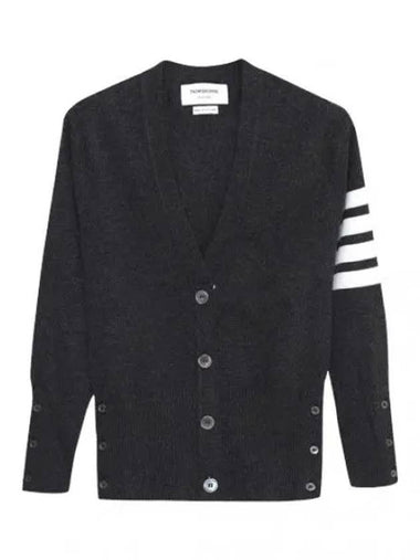 diagonal striped cashmere cardigan women - THOM BROWNE - BALAAN 1