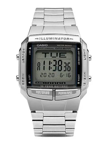 DB 360 1ASDF 1A Data Bank Digital Square Sports Telememo Men s Metal Watch - CASIO - BALAAN 1