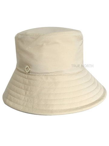 Men's FAM3127 D235 Zita Fisherman Logo Bucket Hat Beige - LORO PIANA - BALAAN 1