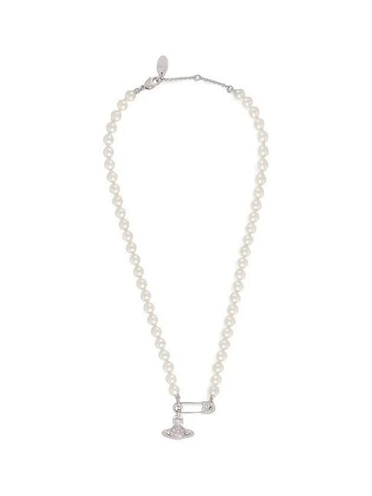 Lucless Pearl Necklace Silver - VIVIENNE WESTWOOD - BALAAN.