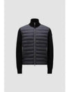 Padded Wool Cashmere Zip-Up Cardigan Black - MONCLER - BALAAN 2