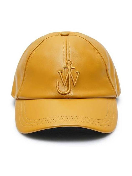 Embroidered Logo Leather Baseball Cap Mustard - JW ANDERSON - BALAAN 2