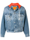 Oversized Hooded Denim Jacket Blue - HERON PRESTON - BALAAN 2