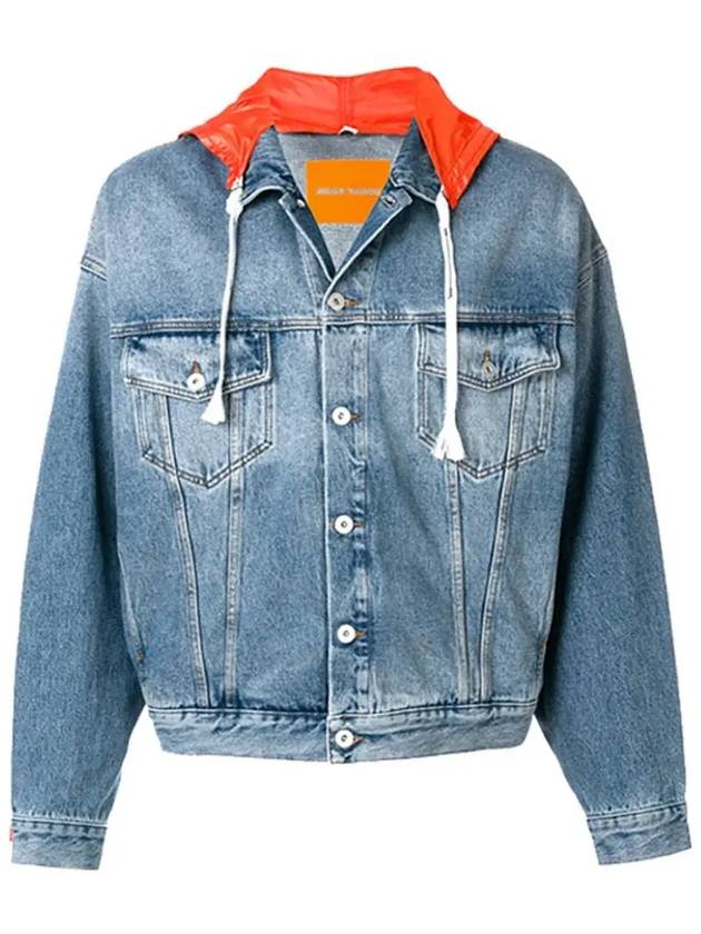 Oversized Hooded Denim Jacket Blue - HERON PRESTON - BALAAN 2