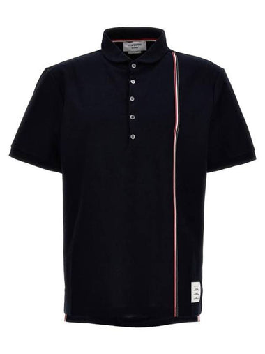 RWB Stripe Polo Shirt Navy - THOM BROWNE - BALAAN 1