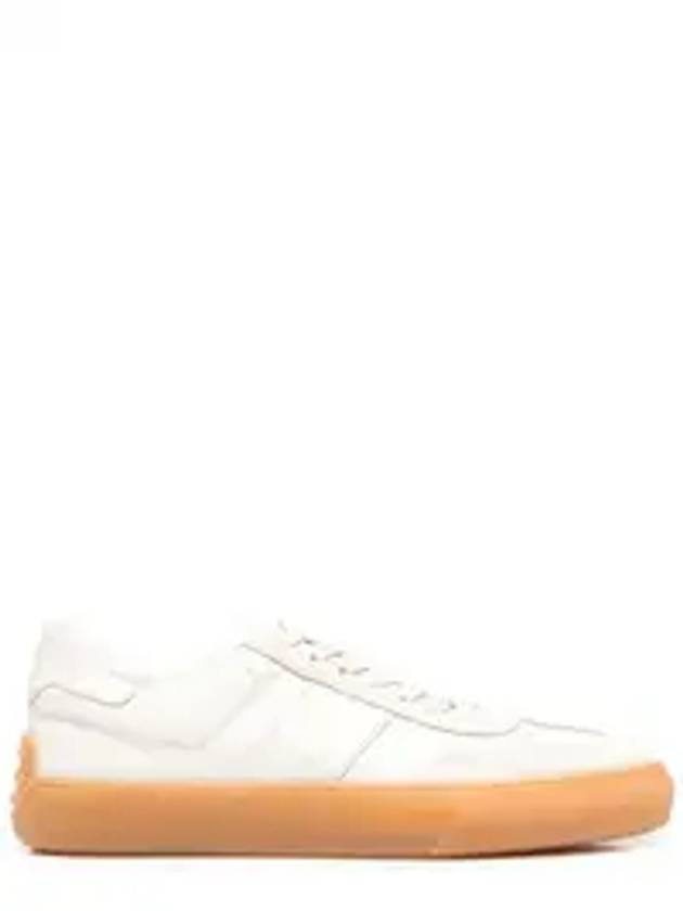 Round Toe Leather Low Top Sneakers White - TOD'S - BALAAN 4