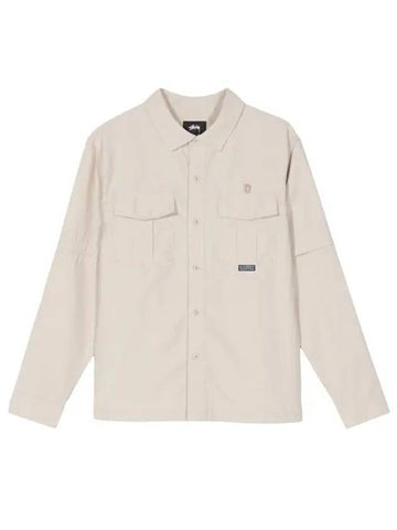 Convertible Utility Long Sleeve Shirt Tan - STUSSY - BALAAN.