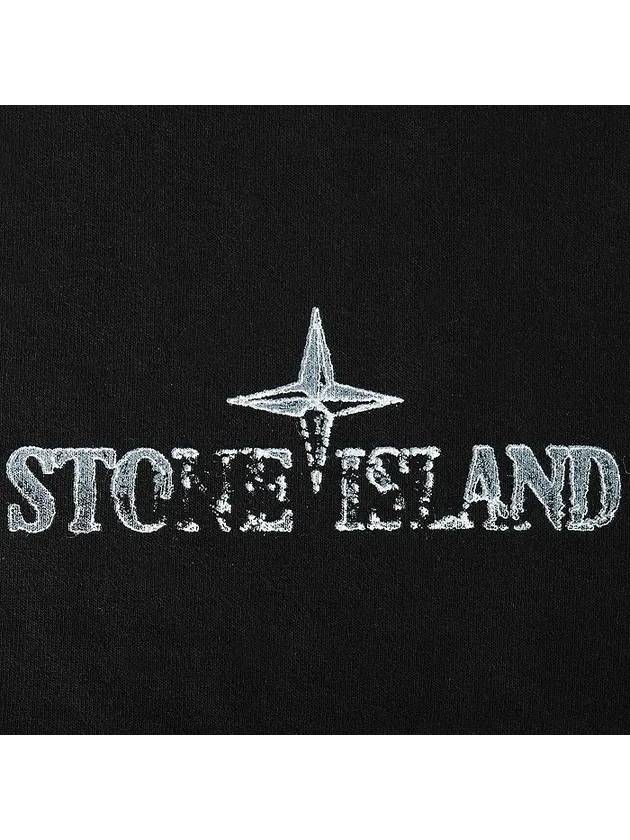 Logo Print Short Sleeve T-Shirt Black - STONE ISLAND - BALAAN 5