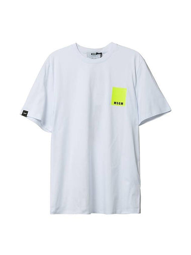 Neon Tag Logo Short Sleeve T-Shirt White - MSGM - BALAAN 1