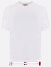 Men's Center Back Striped Short Sleeve T-Shirt White - THOM BROWNE - BALAAN 2