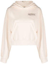 Women's SRWC Logo Cropped Hoodie Beige - SPORTY & RICH - BALAAN 2