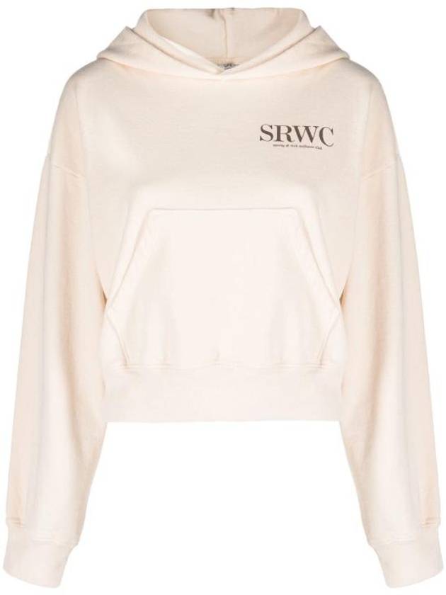 Women's SRWC Logo Cropped Hoodie Beige - SPORTY & RICH - BALAAN 2