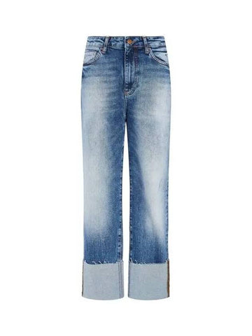 Women's Cuff Washed Denim Pants Washed Indigo - ARMANI EXCHANGE - BALAAN 1