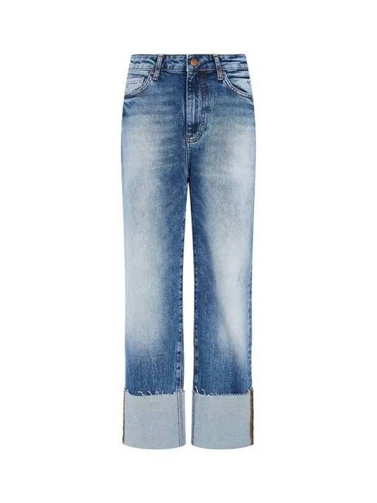 Women's Cuff Washed Denim Pants Washed Indigo - ARMANI EXCHANGE - BALAAN 1