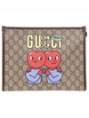 GG Supreme Clutch Bag Beige - GUCCI - BALAAN 2