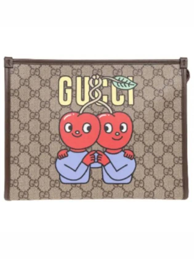 GG Supreme Clutch Bag Beige - GUCCI - BALAAN 2