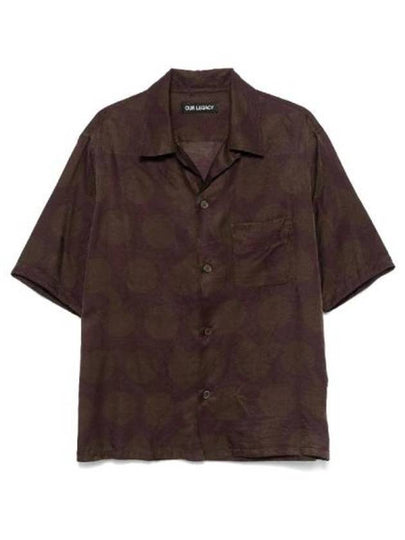 Heusen Dotted Print Cotton Silk Long Sleeve Shirt Brown - OUR LEGACY - BALAAN 2