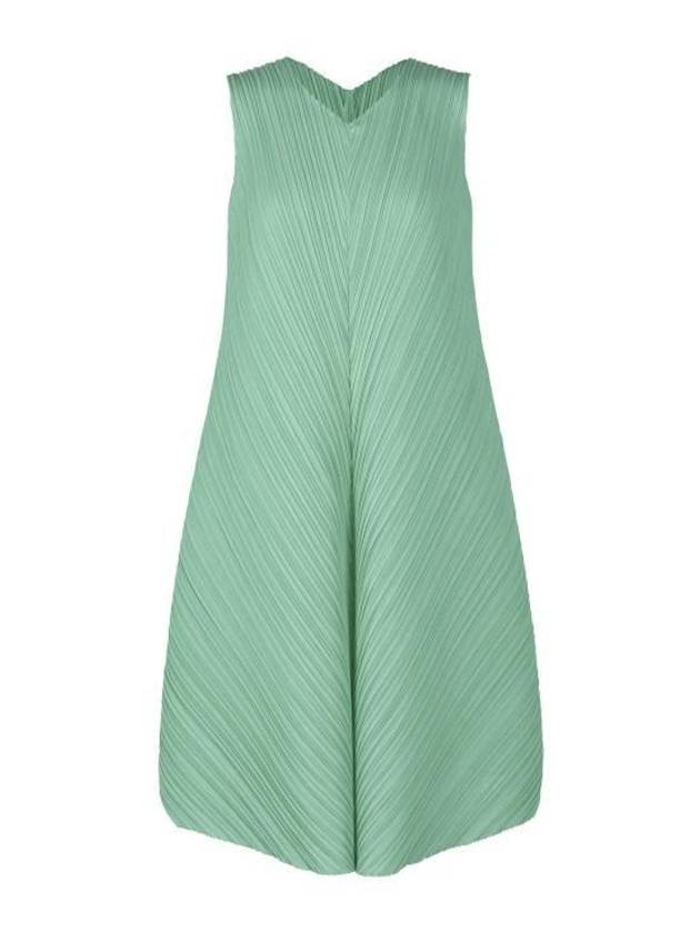 Mellow Pleats Midi Dress Seaweed Green - ISSEY MIYAKE - BALAAN 2