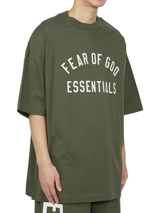 Jersey Crewneck Short Sleeve T Shirt Olive Military - FEAR OF GOD - BALAAN 3