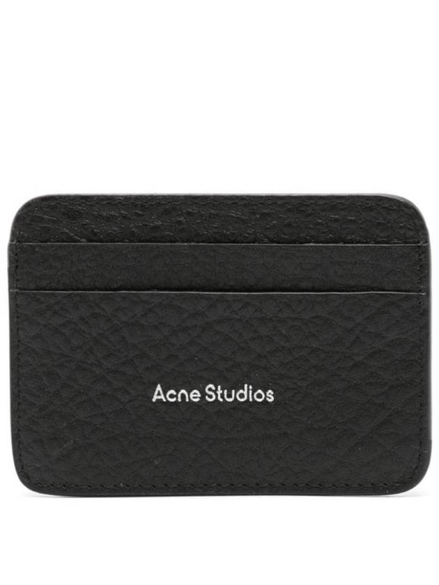 Logo Print Leather Card Wallet Black - ACNE STUDIOS - BALAAN 1