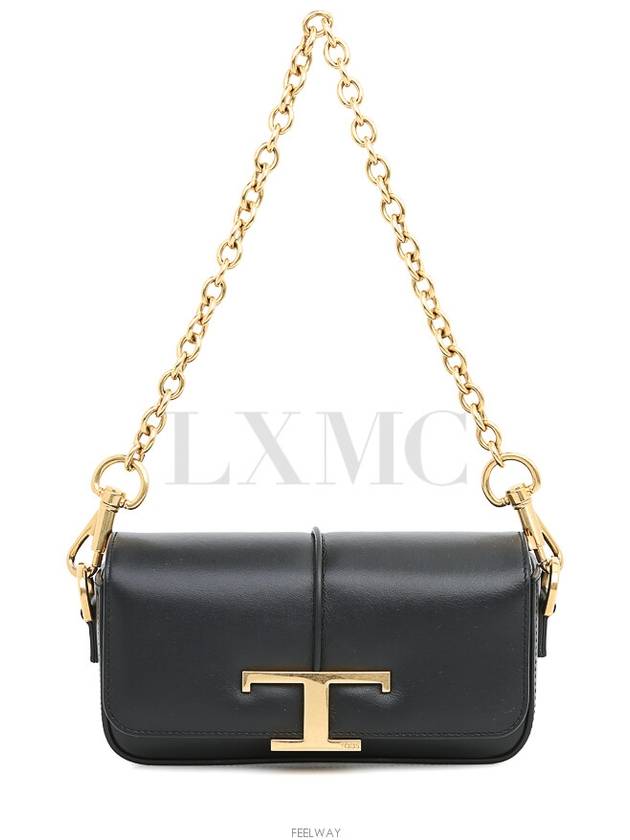 Black Gold T Timeless Chain Mini Tracollina Cross Bag Flap - TOD'S - BALAAN 2