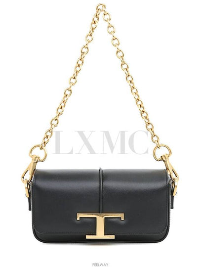 Black Gold T Timeless Chain Mini Tracollina Cross Bag Flap - TOD'S - BALAAN 2