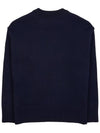 Big Heart Logo Wool Knit Top Navy - AMI - BALAAN 3