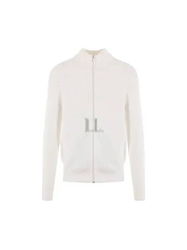 Ribbed Cotton Full-Zip Cardigan White - BRUNELLO CUCINELLI - BALAAN 2