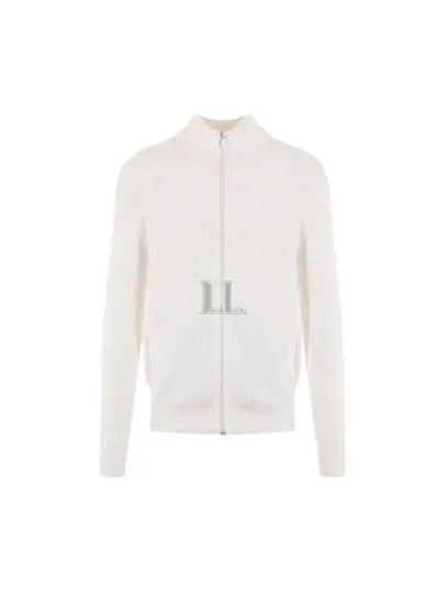 Ribbed Cotton Full-Zip Cardigan White - BRUNELLO CUCINELLI - BALAAN 2