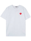 Comme des Gar ons Men s Pixel Heart Wappen White Short Sleeve T Shirt AZ T322 051 3 - COMME DES GARCONS PLAY - BALAAN 3