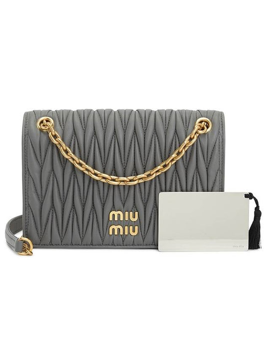 Matelasse Nappa Leather Mini Bag Grey - MIU MIU - BALAAN 1