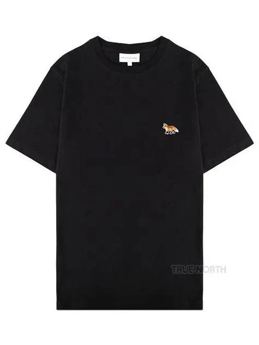 Baby Fox Patch Regular Short Sleeve T-Shirt Black - MAISON KITSUNE - BALAAN 2