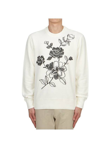 Men's Flower Long Sleeve T-Shirt White - GOLDEN GOOSE - BALAAN 1