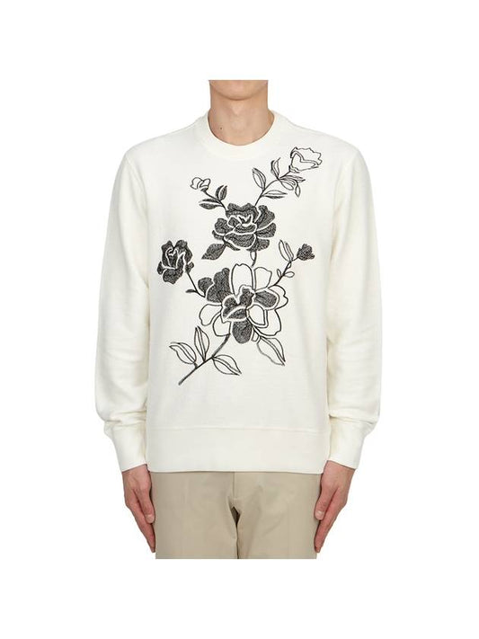 Men's Flower Long Sleeve T-Shirt White - GOLDEN GOOSE - BALAAN 2