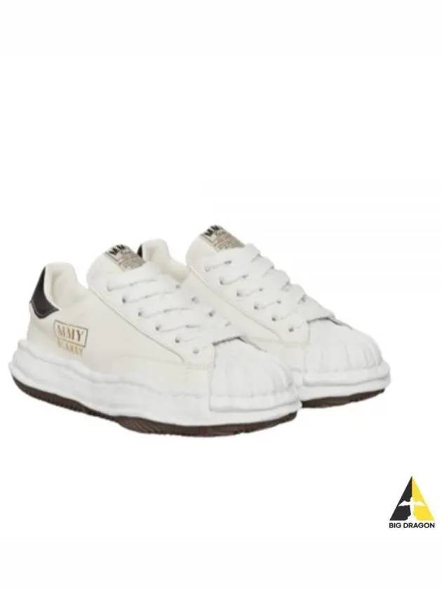 A06FW702 white Blakey OG sole leather low top sneakers - MIHARA YASUHIRO - BALAAN 1