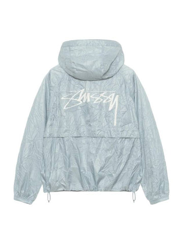 Beach Shell Wrinkled Nylon Windbreaker Slate - STUSSY - BALAAN 1