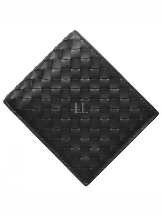 Men's Intrecciato Half Wallet Black - BOTTEGA VENETA - BALAAN 2