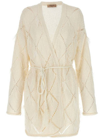 Twinset Feather Cardigan - TWINSET - BALAAN 1