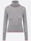 Women's Wool Rib Turtleneck Grey - THOM BROWNE - BALAAN 4