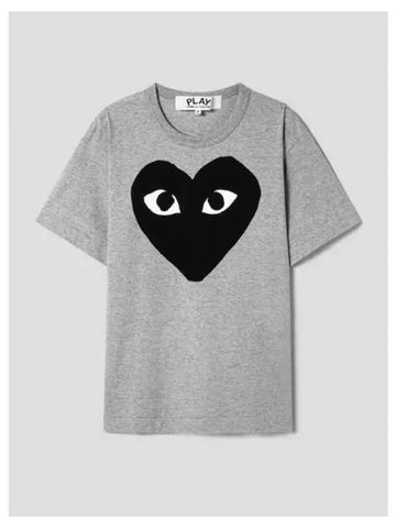 Unisex black heart print t shirt gray domestic product GM0024050992404 - COMME DES GARCONS PLAY - BALAAN 1