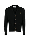 Signature Embroidered Logo Cardigan Black - VIVIENNE WESTWOOD - BALAAN 1