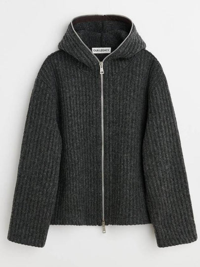 Antracite Mega Rib Wool Cardigan Grey - OUR LEGACY - BALAAN 2