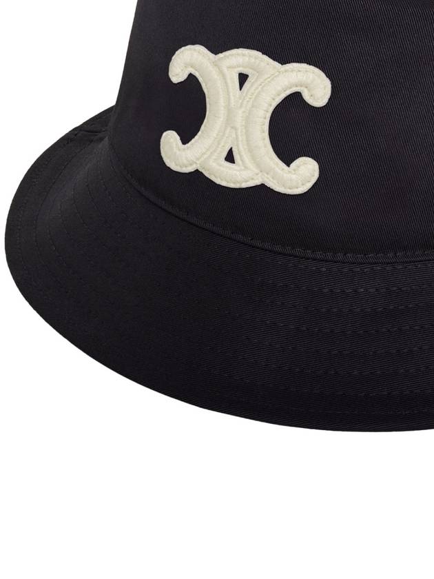 Triomphe Cotton Gabardine Bucket Hat Black - CELINE - BALAAN 4