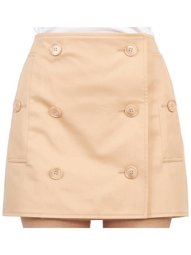 Women's Trench Mini Cotton Gabardine A-Line Skirt Pale Nude - BURBERRY - BALAAN 9